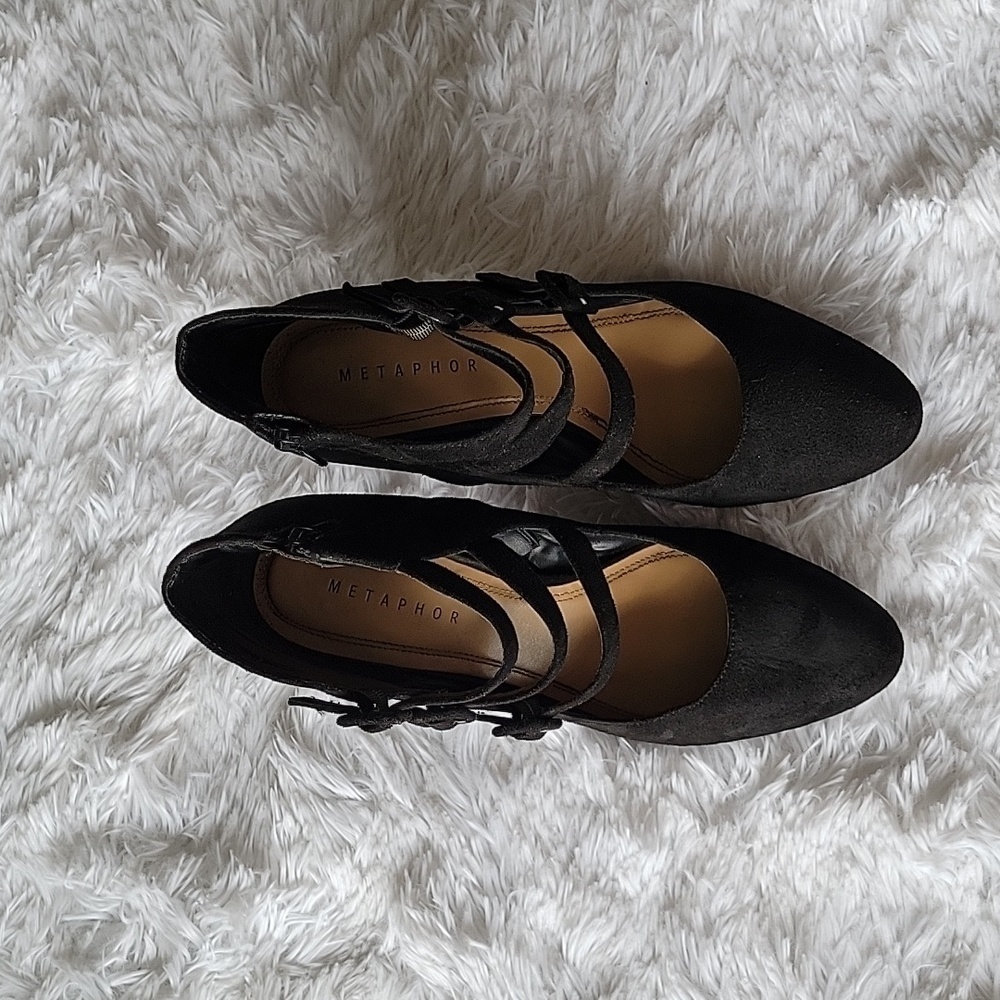 Metaphor Ankle Boots, Heeled Black Strappy Size Womens 10 - Picture 3 of 8